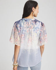 Chico's Discount - Jacquard Flutter-Sleeve Blouse
