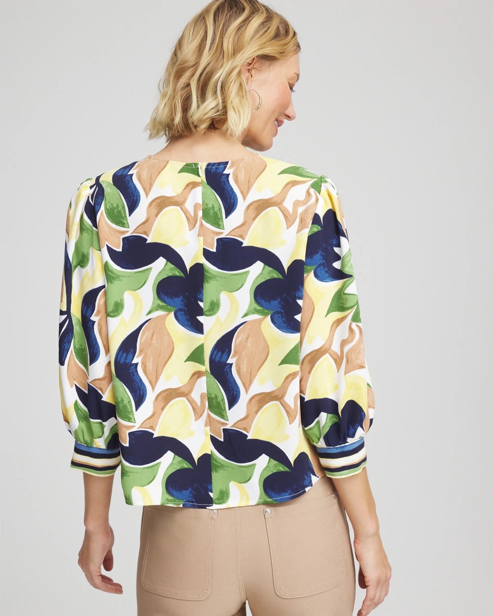 Chico's Sale - Mod Blooms Matte Satin Pullover