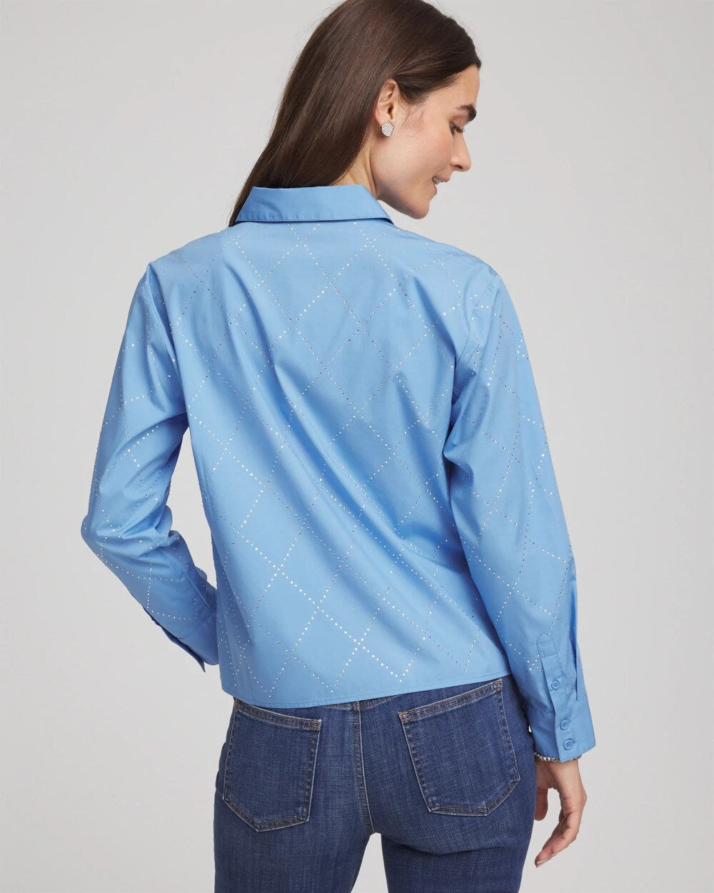 Chico's On Sale - Embellished Stretch Cotton Collared Shirt