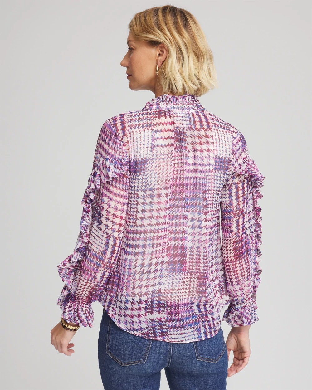 Chico's For Sale - Gingham-Print Georgette Blouse