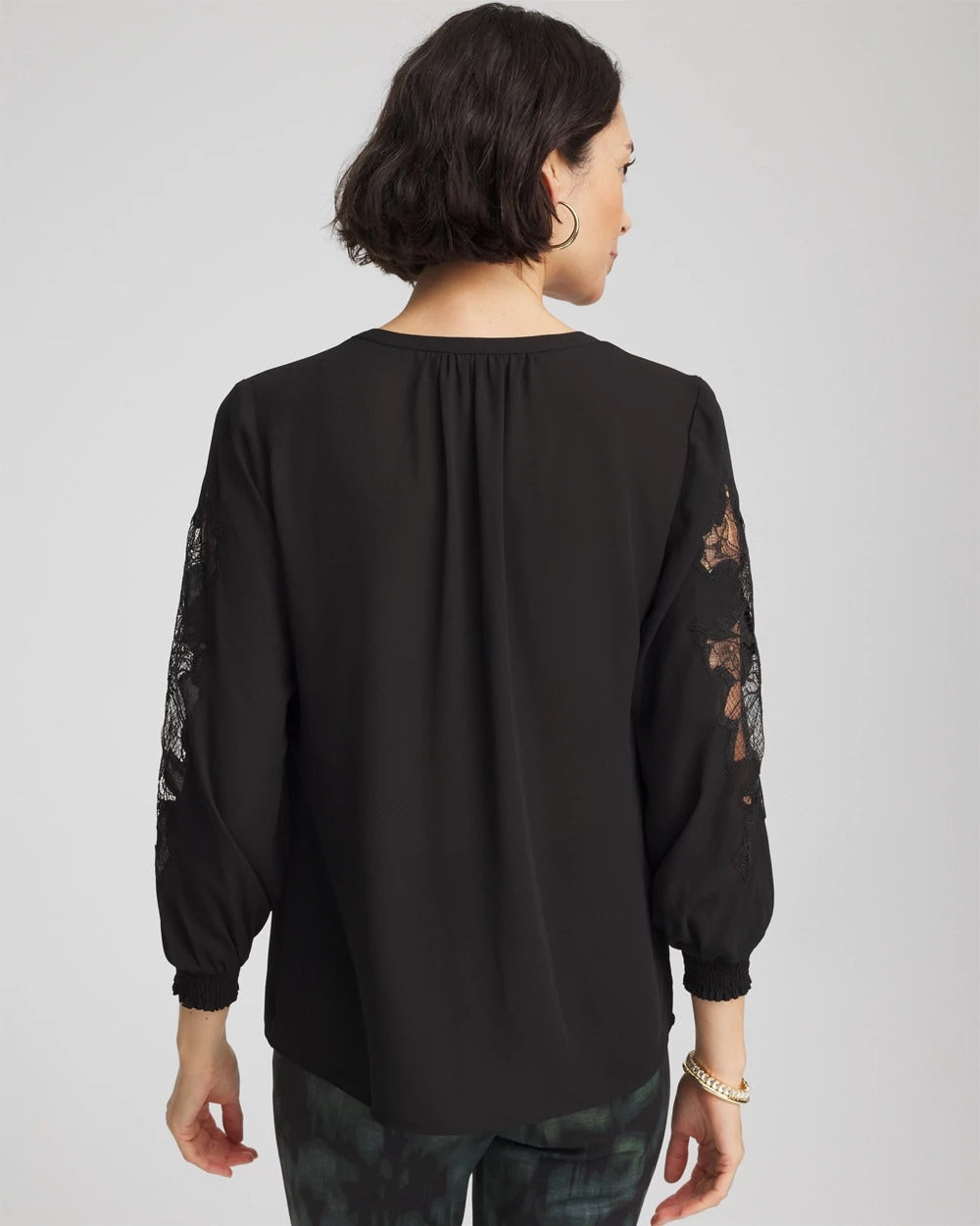 Chico's US - Crepe Banded Collar Blouse