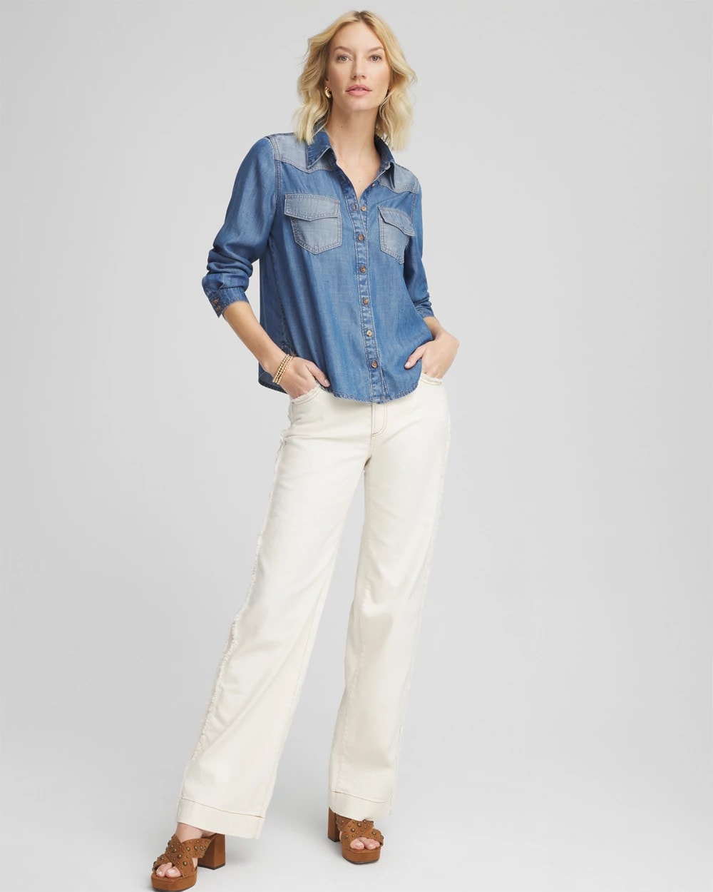 Chico's / Tencel™ Colorblock Classic-Fit Shirt