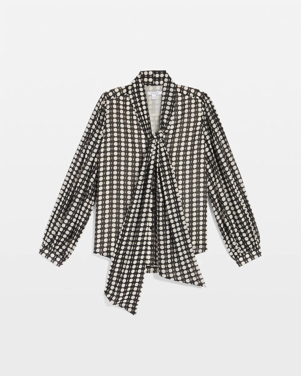 Chico's Sale - Clip-Dot Tie-Front Blouse