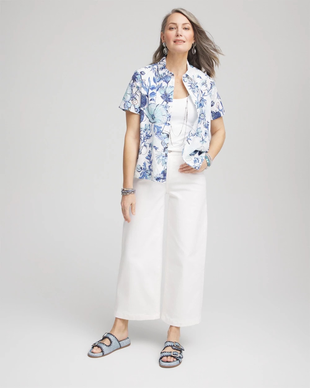 Chico's For Sale - Butterfly Voile Short Sleeve Shirt