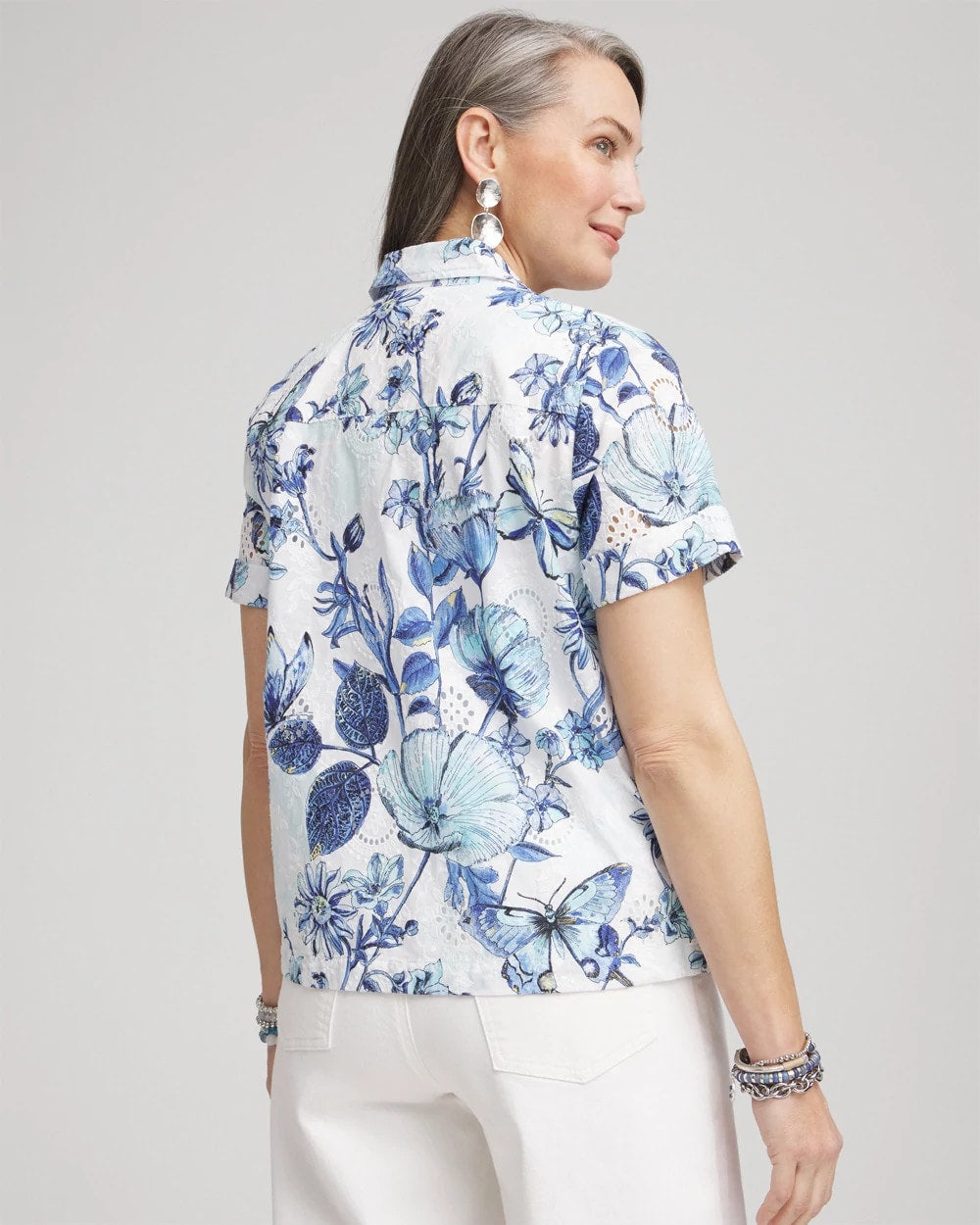 Chico's For Sale - Butterfly Voile Short Sleeve Shirt
