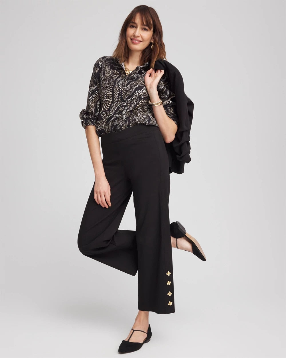 Chico's Online - No Iron™ Sateen Swirls Print Shirt