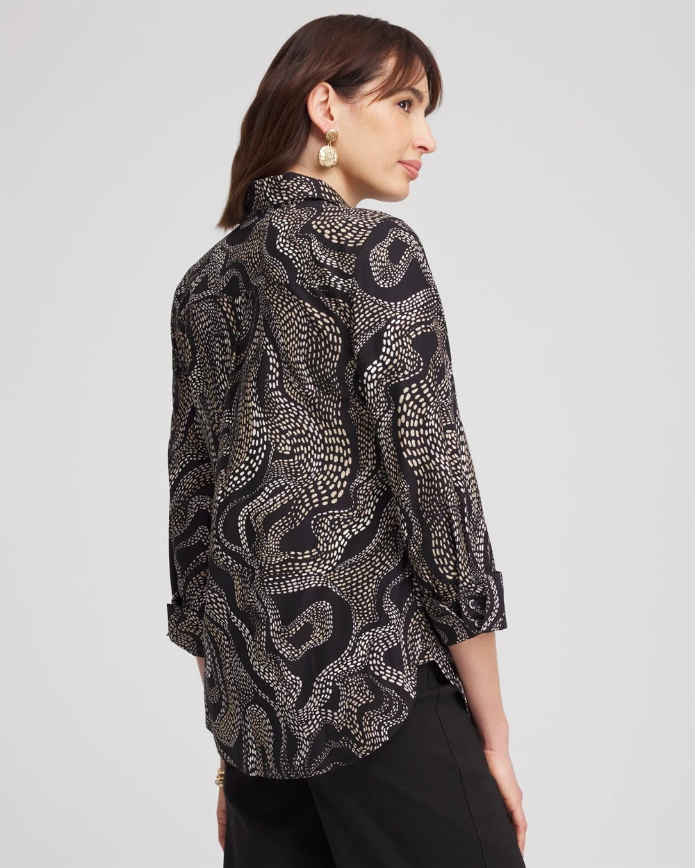 Chico's Online - No Iron™ Sateen Swirls Print Shirt