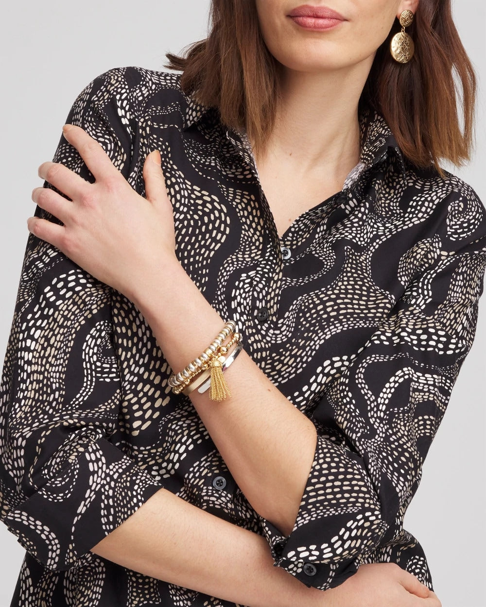 Chico's Online - No Iron™ Sateen Swirls Print Shirt
