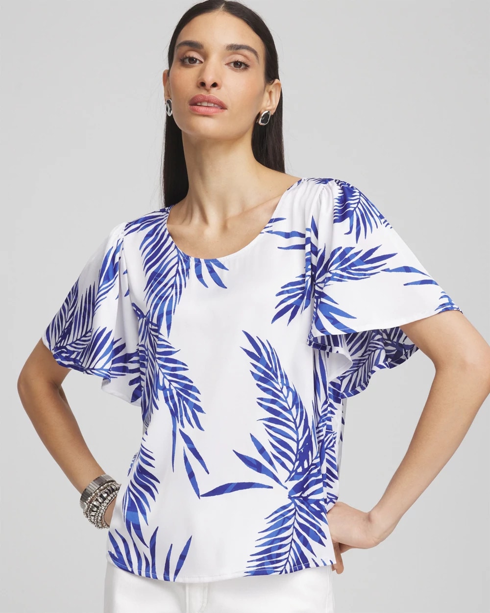 Chico's Outlet - Flutter Sleeve Satin Top