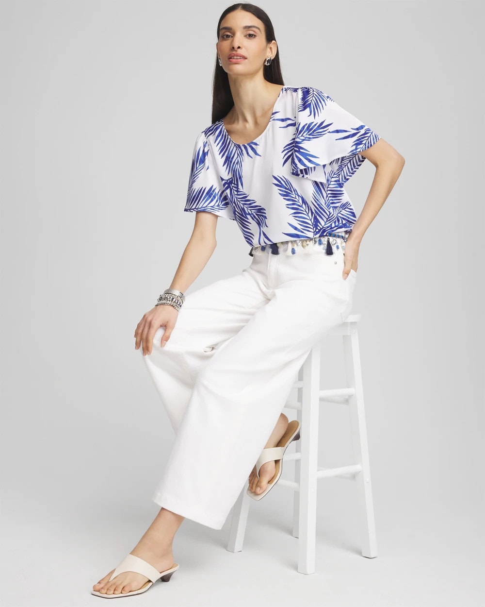 Chico's Outlet - Flutter Sleeve Satin Top
