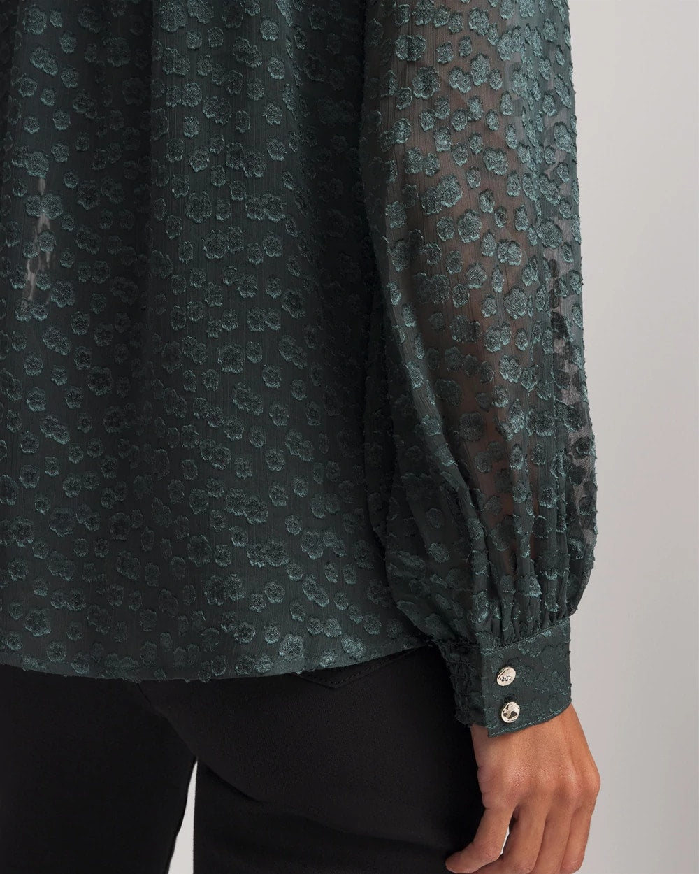 Chico's US - Clip-Dot Billow-Sleeve Blouse