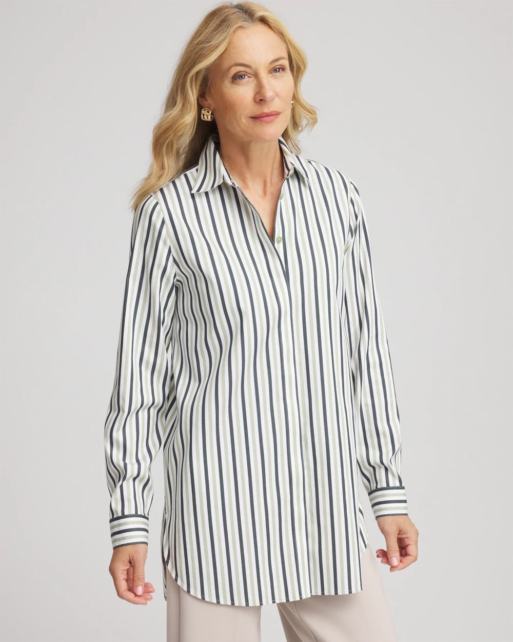 Chico's Discount - No Iron™ Striped Shirt