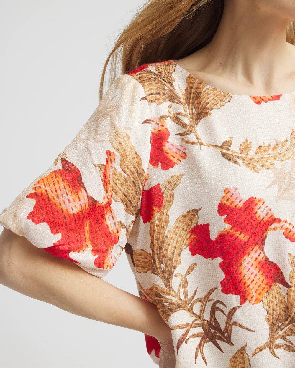 Chico's Online - Floral Bubble-Hem Blouse