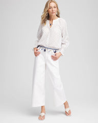 Chico's US - Smocked Split-neck Blouse