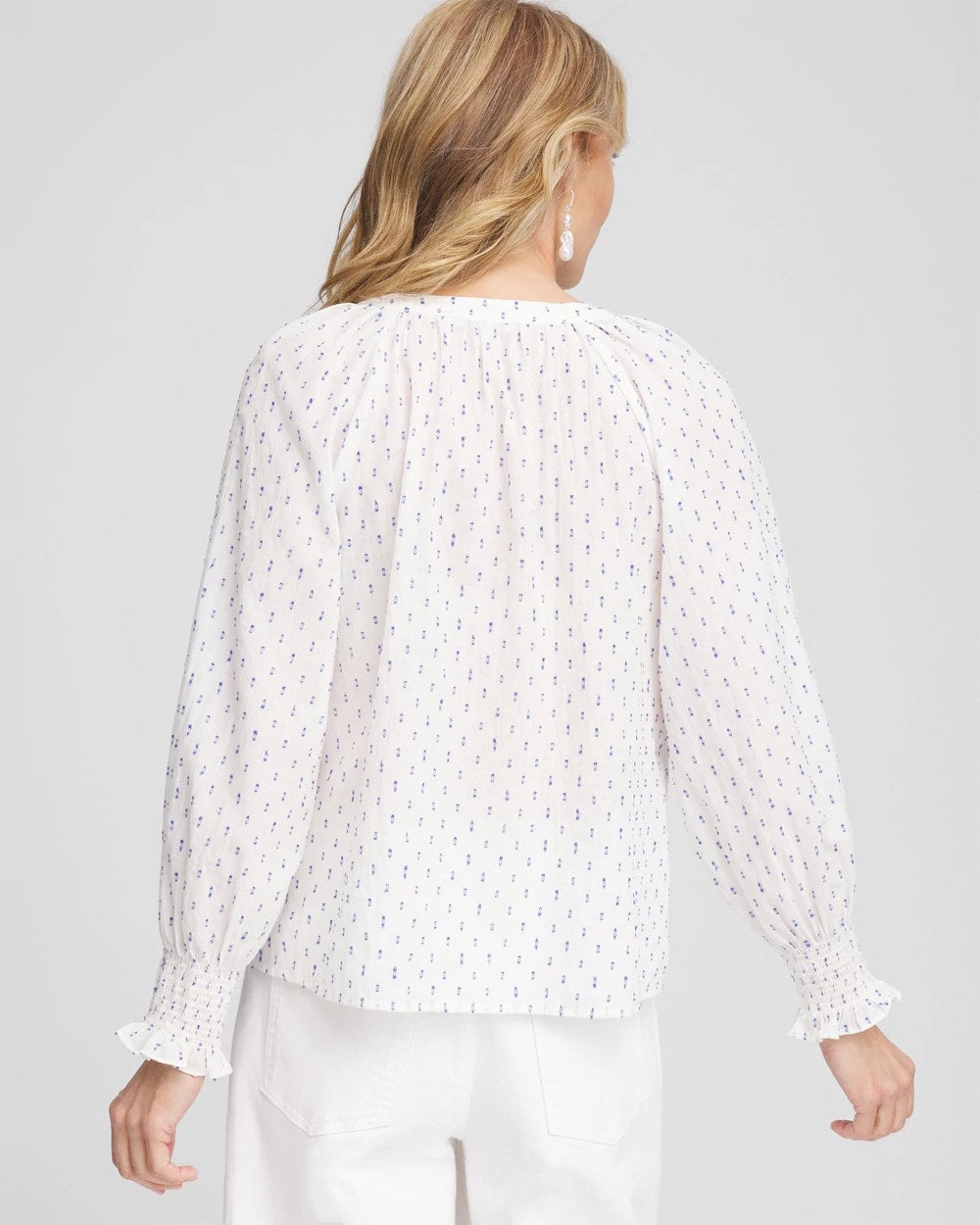 Chico's US - Smocked Split-neck Blouse