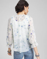 Chico's / Georgette Sheer Ruffle Blouse