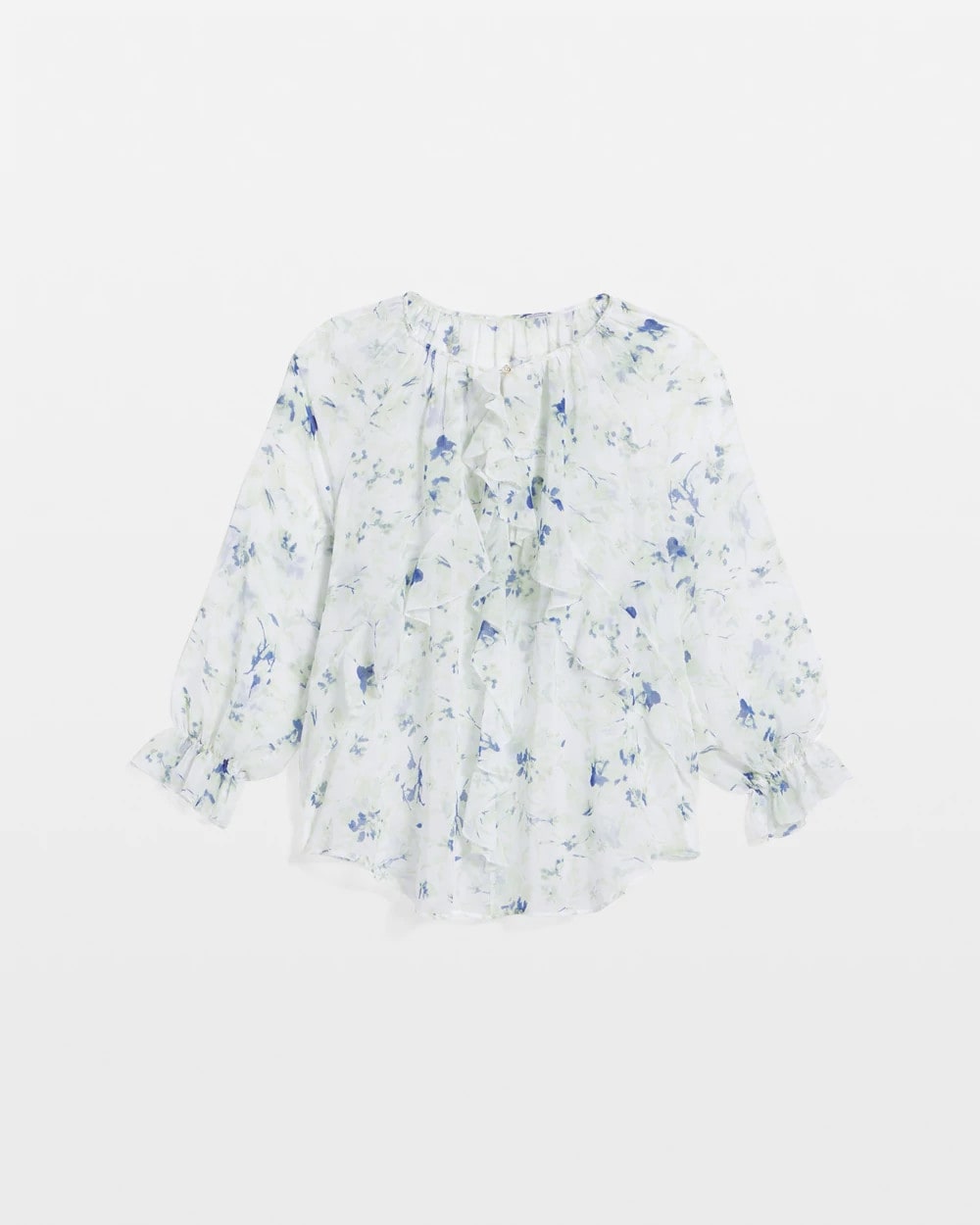 Chico's / Georgette Sheer Ruffle Blouse