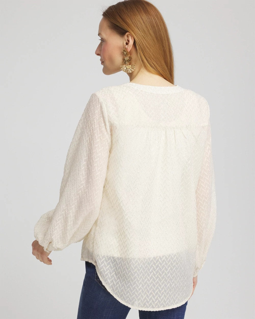 Chico's Discount - Chevron Blouson Sleeve Blouse