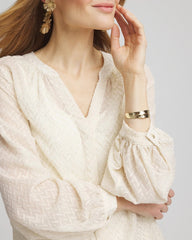Chico's Discount - Chevron Blouson Sleeve Blouse