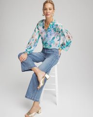 Chico's Sale - Georgette Billow Sleeved Blouse