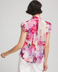 Chico's On Sale - Floral Ruffle Collar Blouse