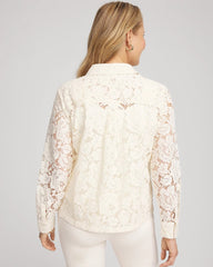 Chico's Outlet - Classic-Fit Collared Lace Shirt