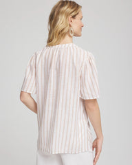 Chico's On Sale - Striped Linen Popover Shirt