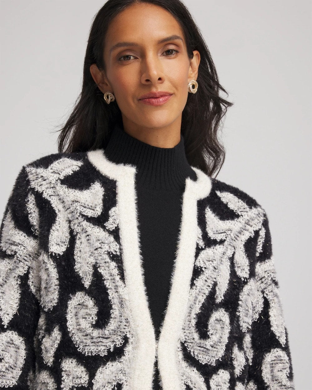 Chico's US - Abstract Fuzzy Cardigan