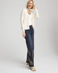 Chico's US - Cable Knit Fringed Sweater