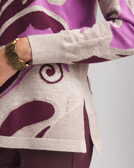 Chico's / Intarsia Knit V-Neck Pullover Sweater