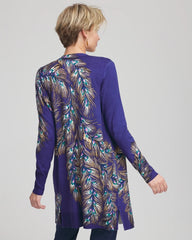 Chico's Sale - Ella Peacock-Print Cardigan Sweater