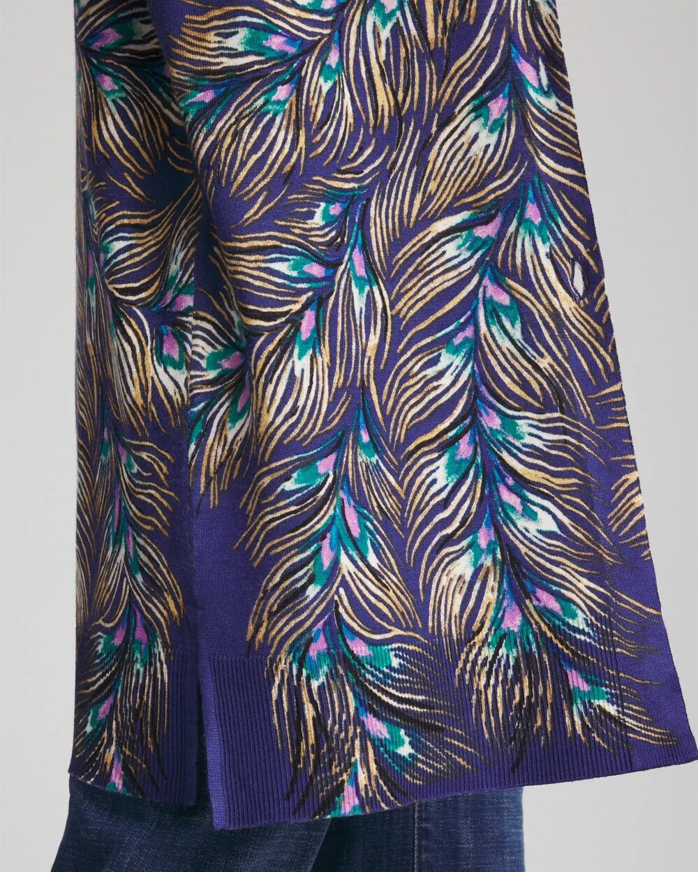 Chico's Sale - Ella Peacock-Print Cardigan Sweater
