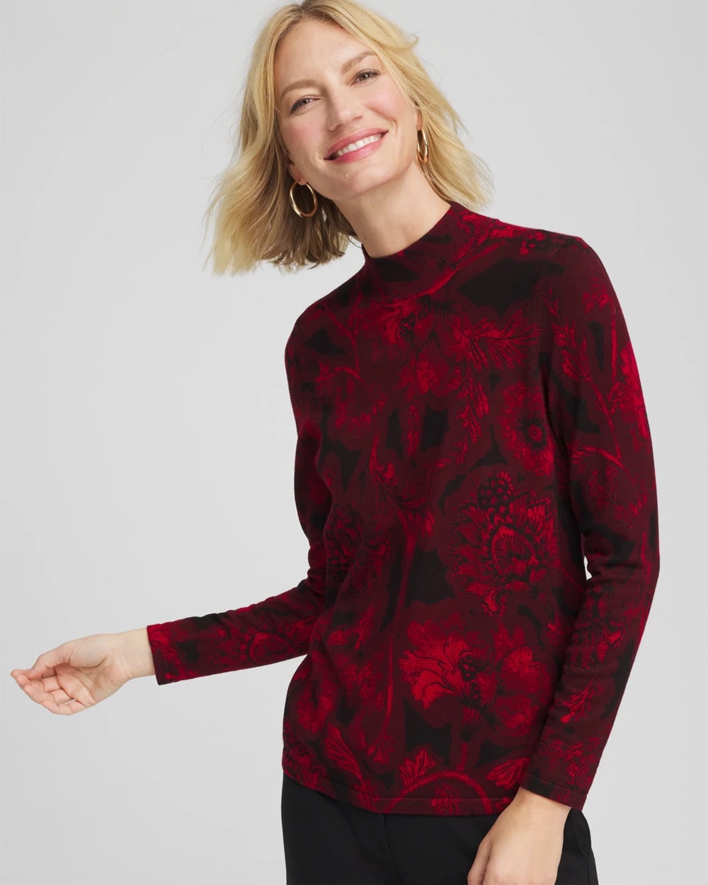 Chico's For Sale - Ella Printed Mockneck Sweater