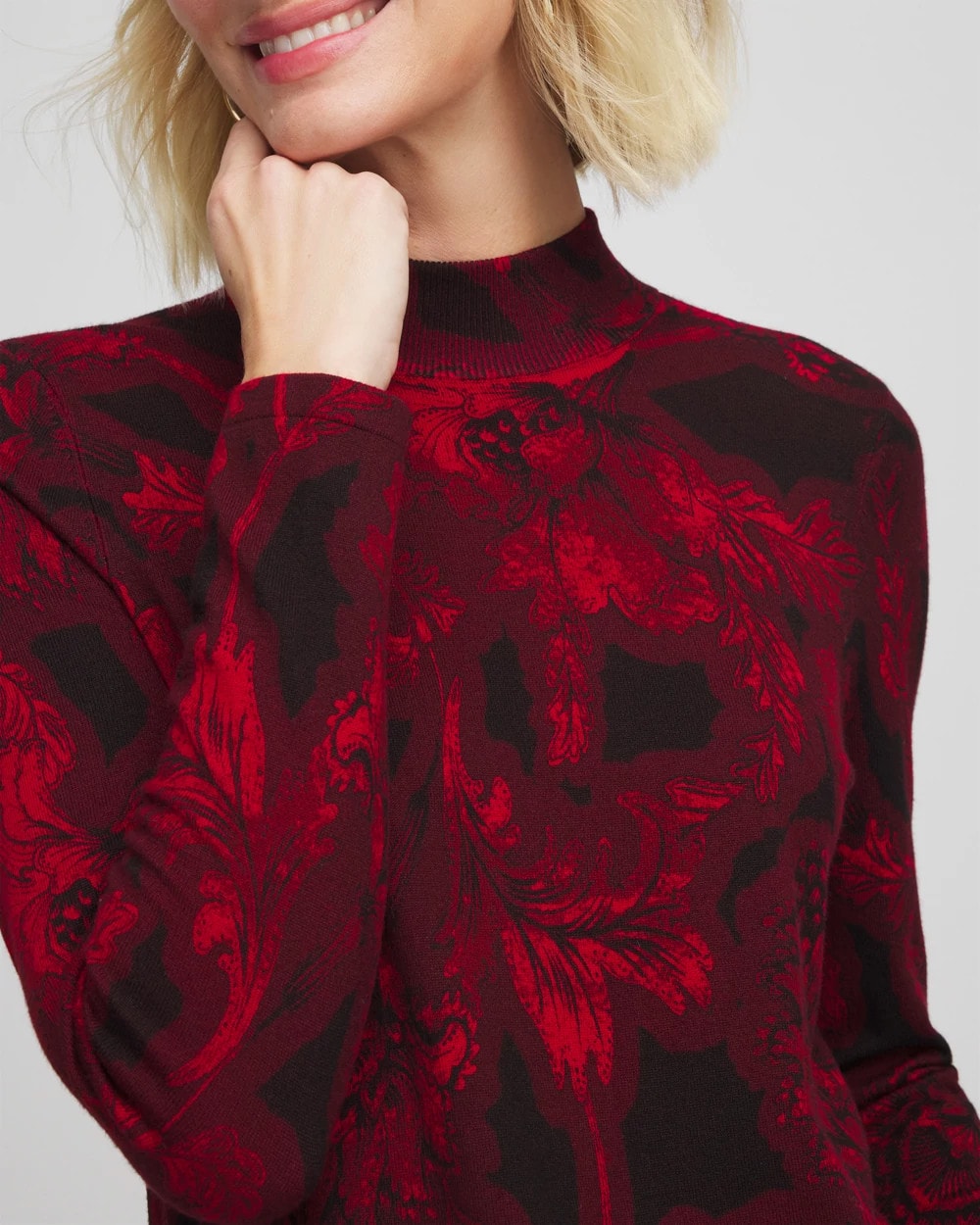 Chico's For Sale - Ella Printed Mockneck Sweater