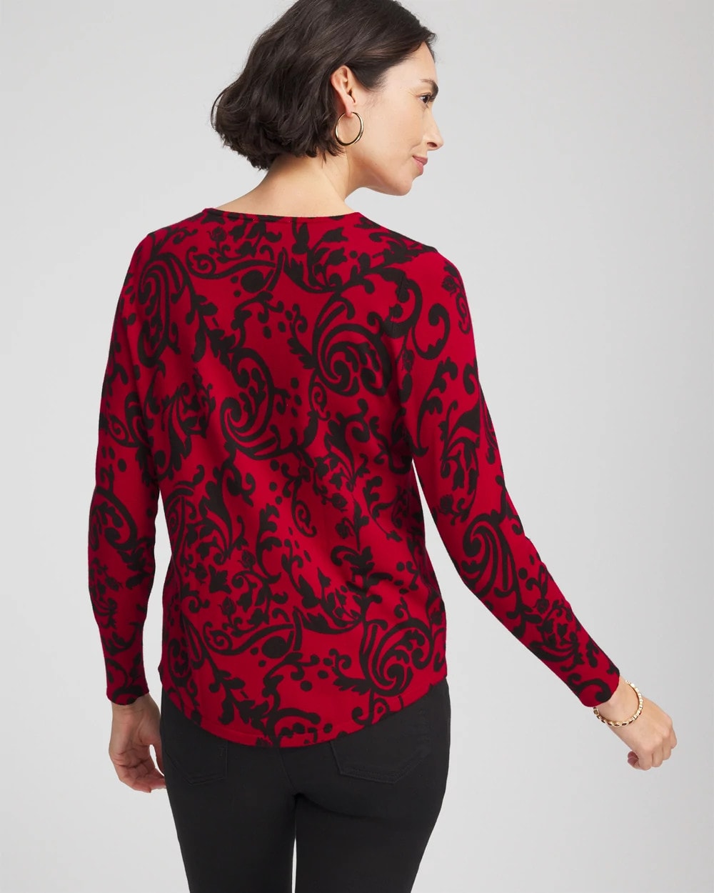 Chico's Outlet - Ella Printed V-Neck Sweater