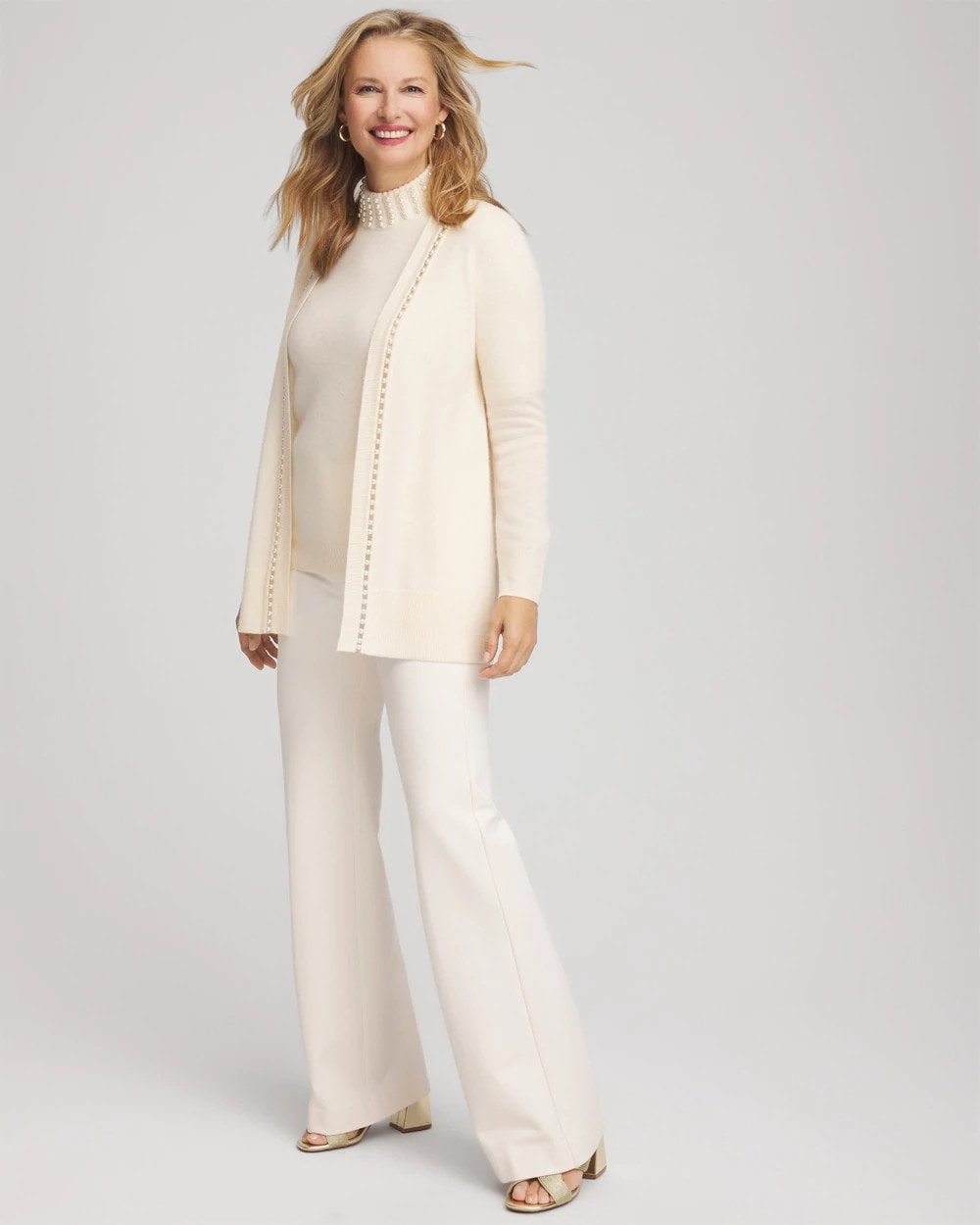 Chico's Online - Cashmere Pearl-Trim Cardigan