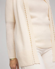 Chico's Online - Cashmere Pearl-Trim Cardigan