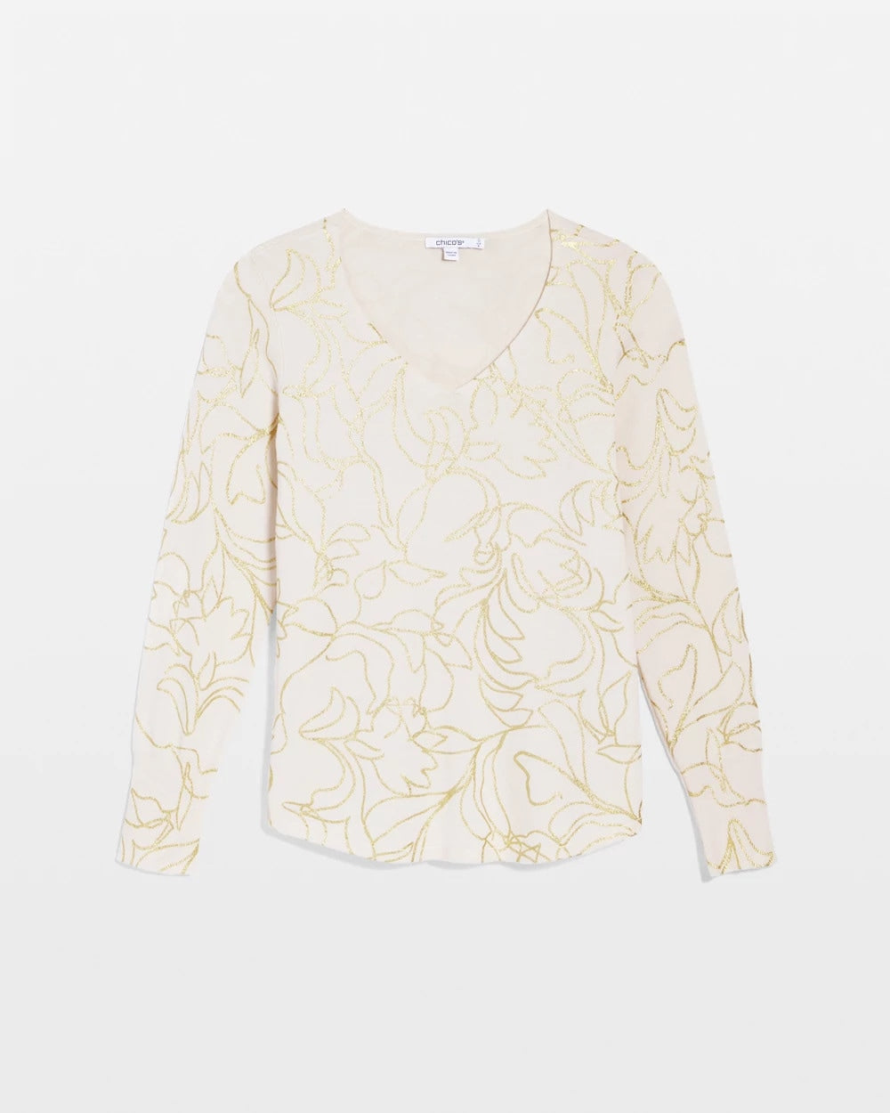 Chico's US - Ella Foiled V-Neck Sweater