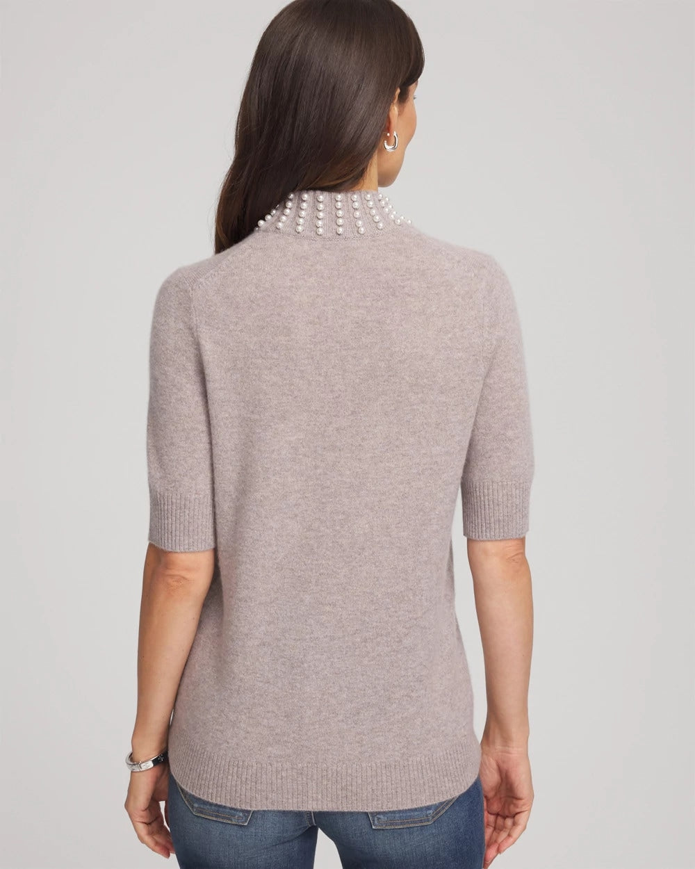 Chico's / Cashmere Pearl Mockneck Sweater