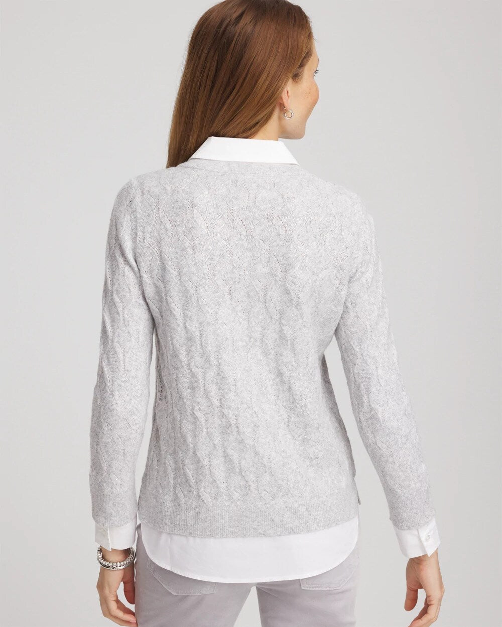 Chico's Discount - Classic Built-In Shirt Knit Sweater