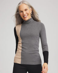 Chico's Sale - Ella Colorblock Intarsia Turtleneck Sweater