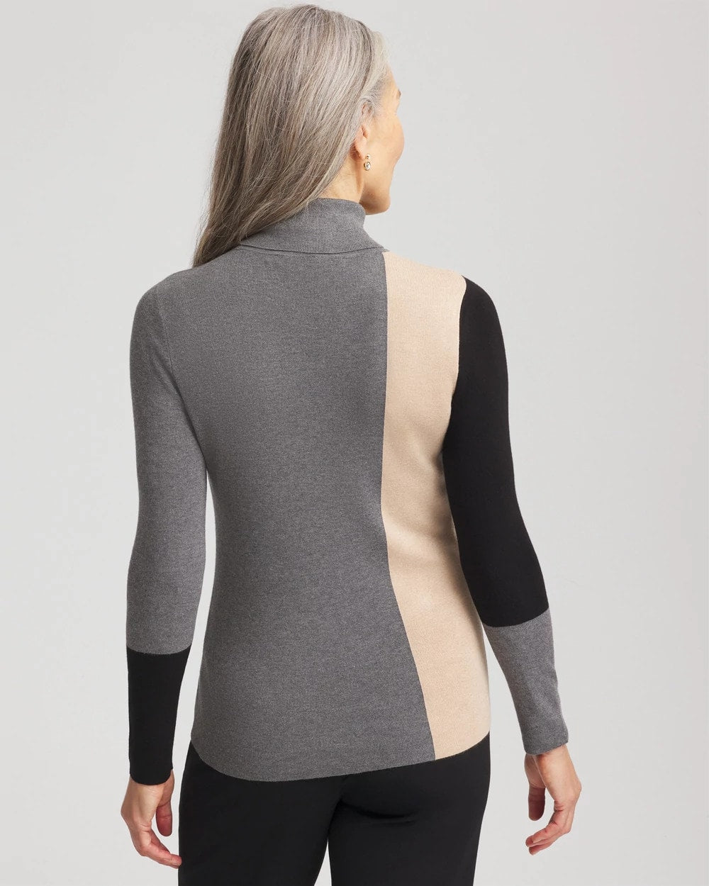 Chico's Sale - Ella Colorblock Intarsia Turtleneck Sweater