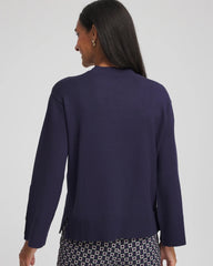 Chico's Outlet - Button Sleeve Crewneck Pullover