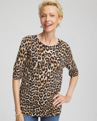 Chico's Online - Cashmere Animal Elbow-Sleeve Pullover