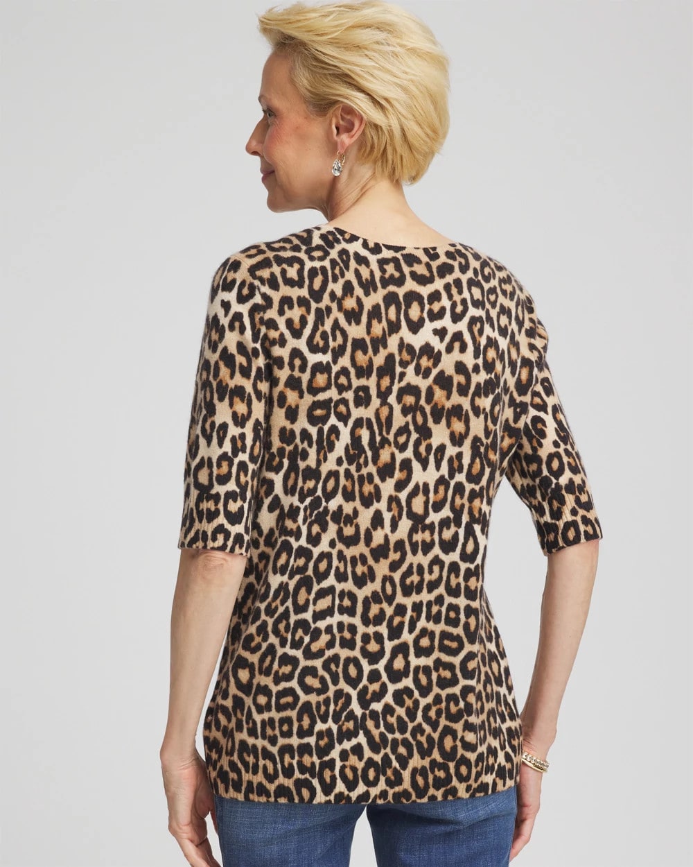 Chico's Online - Cashmere Animal Elbow-Sleeve Pullover
