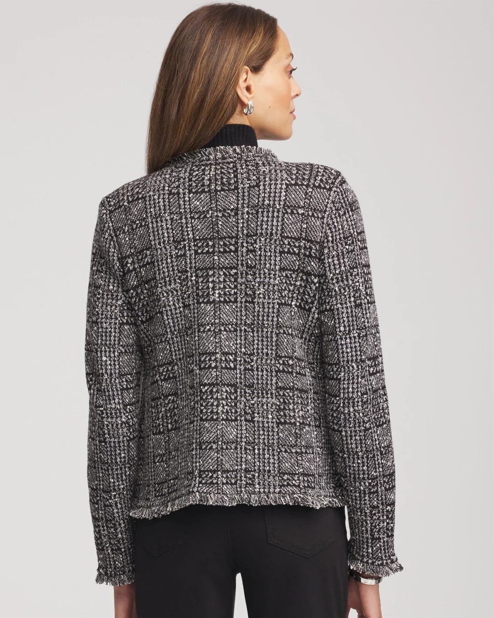 Chico's Discount - Embroidered Metallic Tweed Cardigan