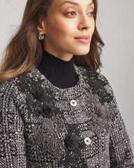 Chico's Discount - Embroidered Metallic Tweed Cardigan