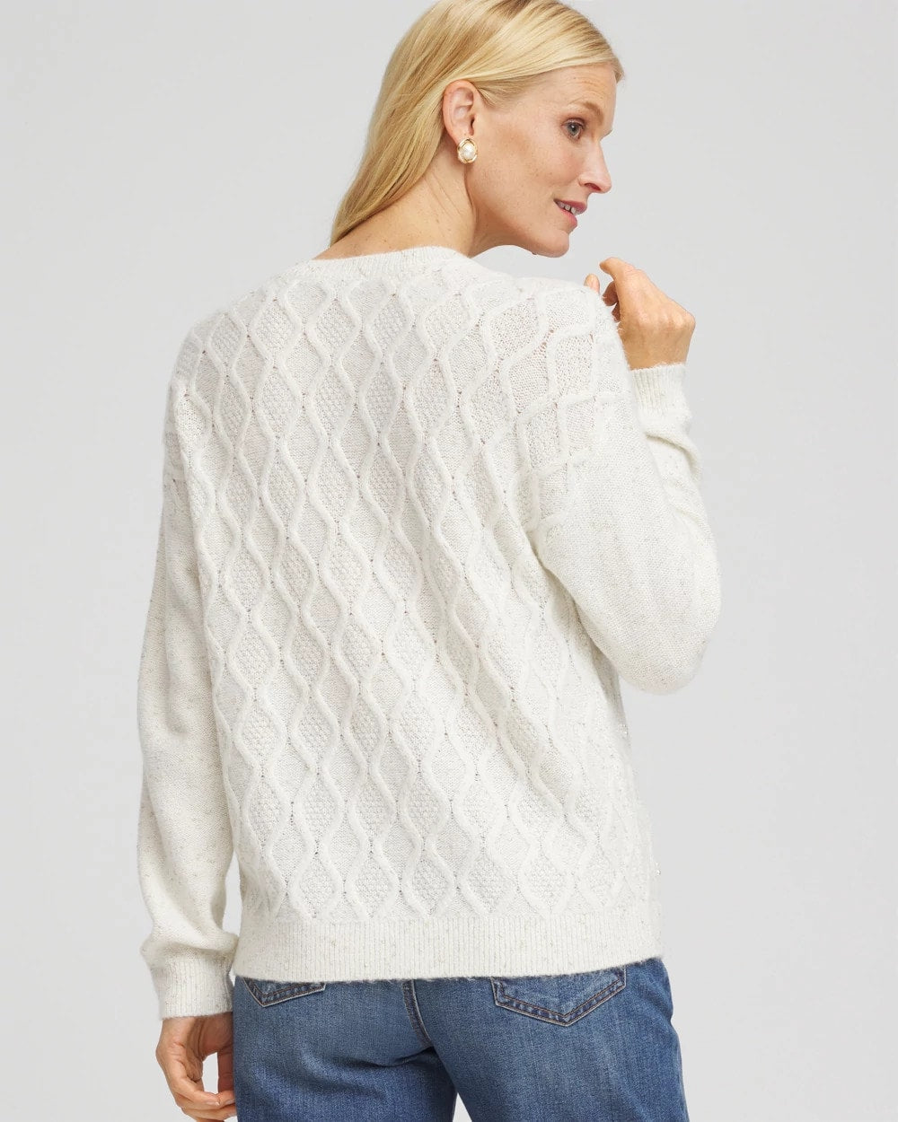 Chico's For Sale - Embellished Cable Knit Sweater