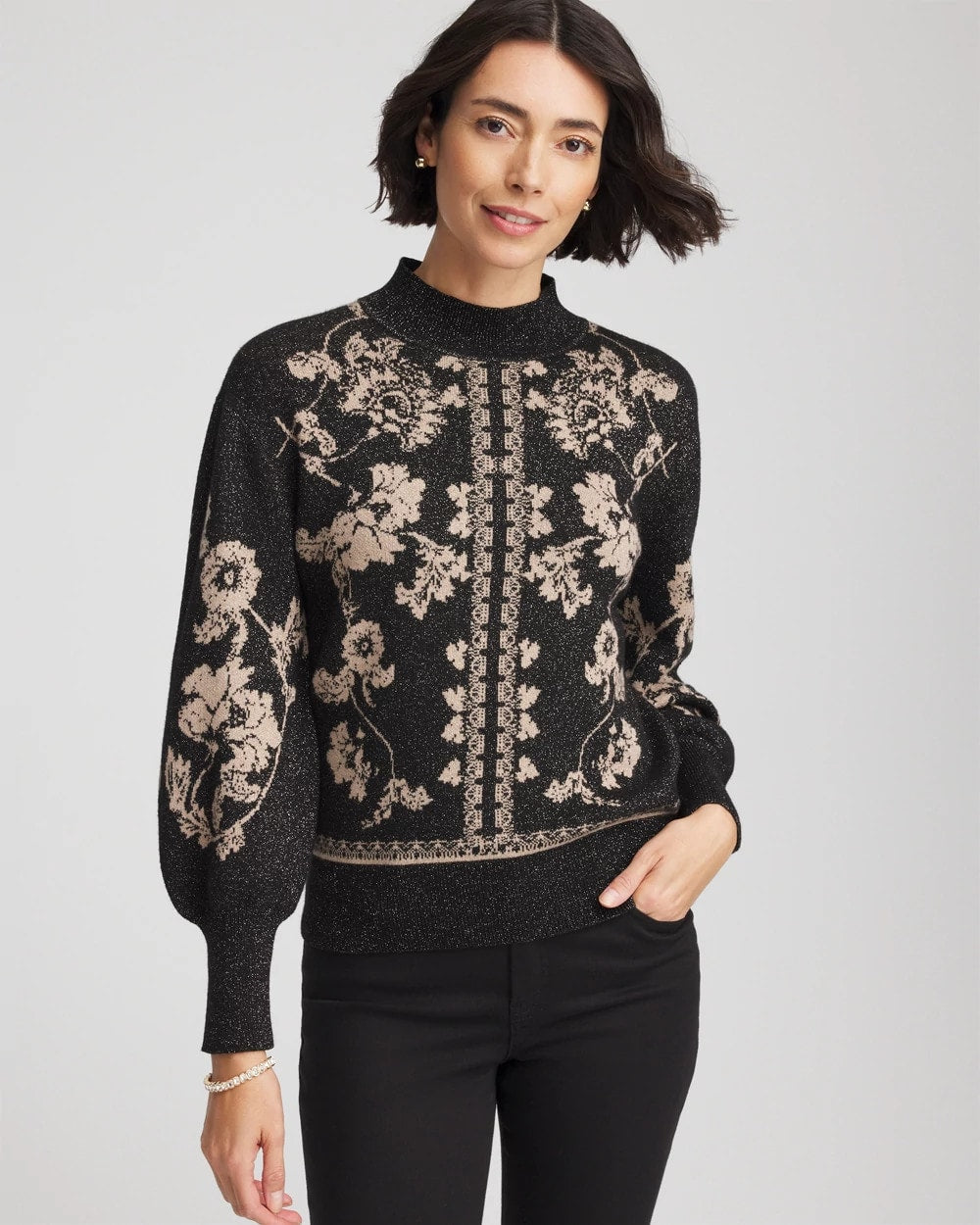 Chico's Online - Bryne Jacquard Mockneck Pullover