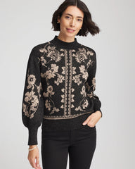 Chico's Online - Bryne Jacquard Mockneck Pullover